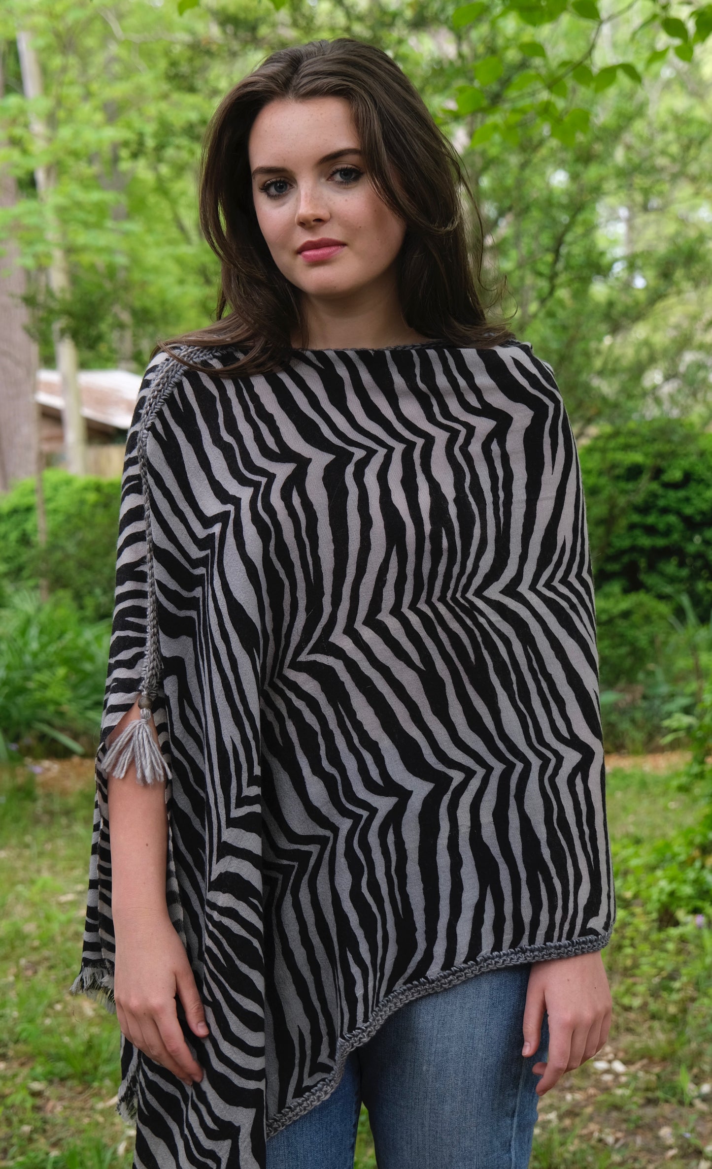 Tiger Print Cashmere Kimono