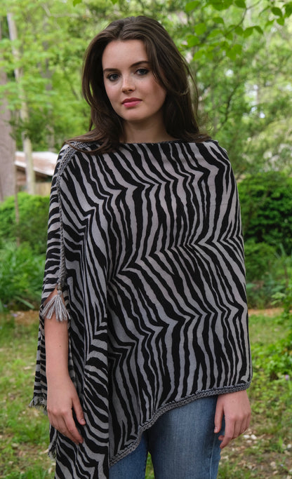 Tiger Print Cashmere Kimono
