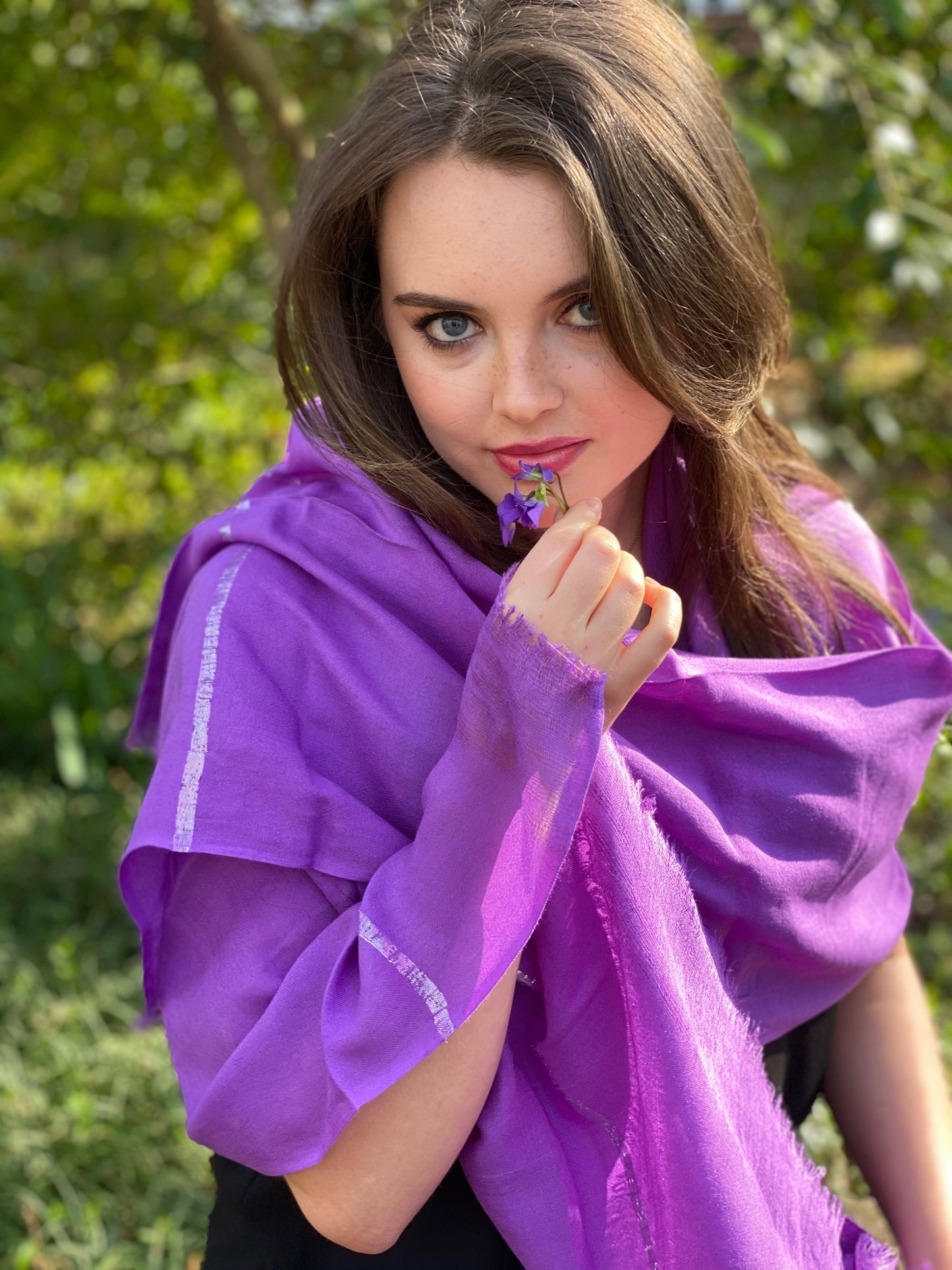 Silver & Gold Spun Scarf-Shawl