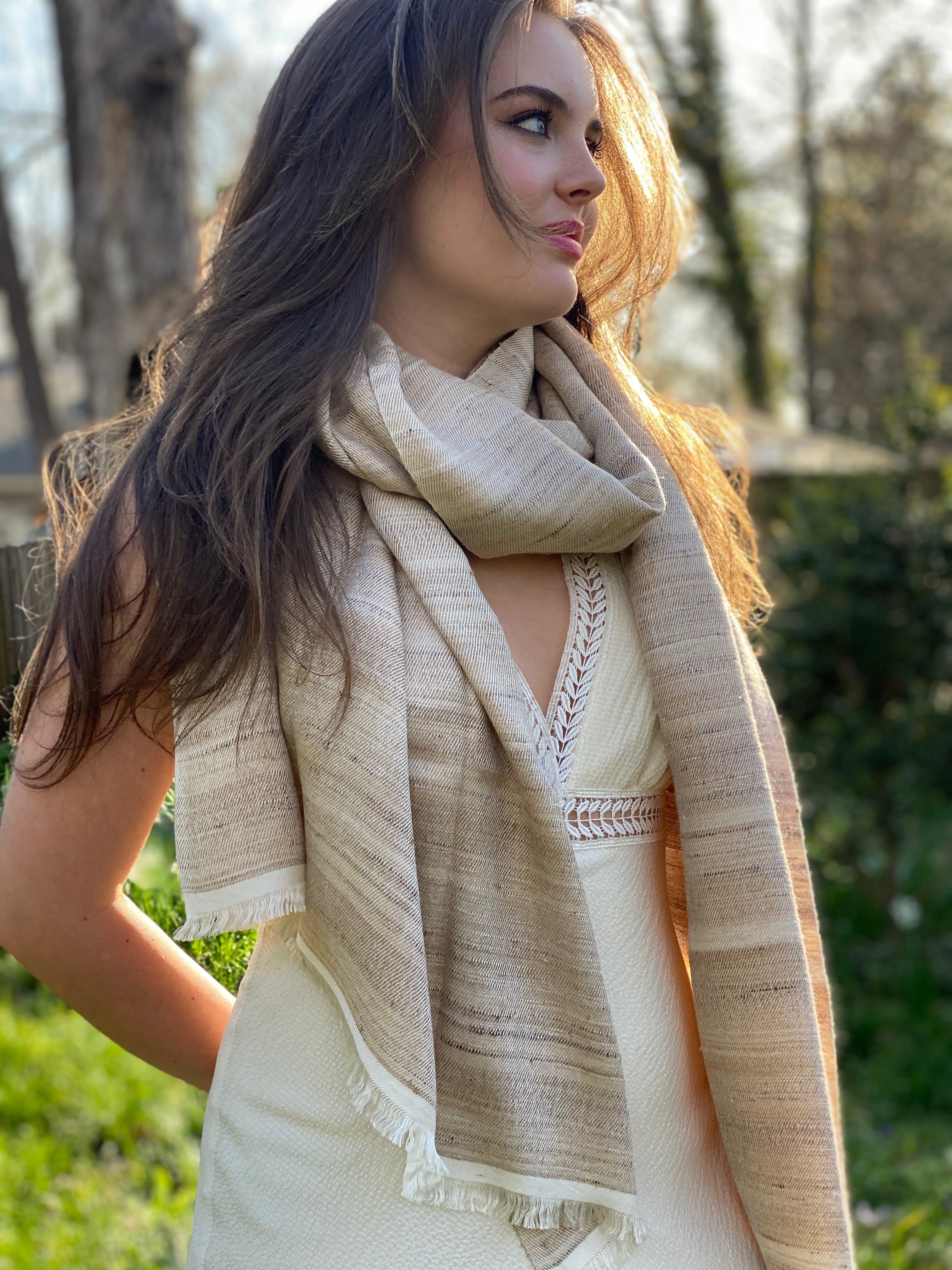 Hand Loomed Wild Silk Shawl – The Wren's Nest